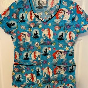 Disney Little Mermaid scrub top